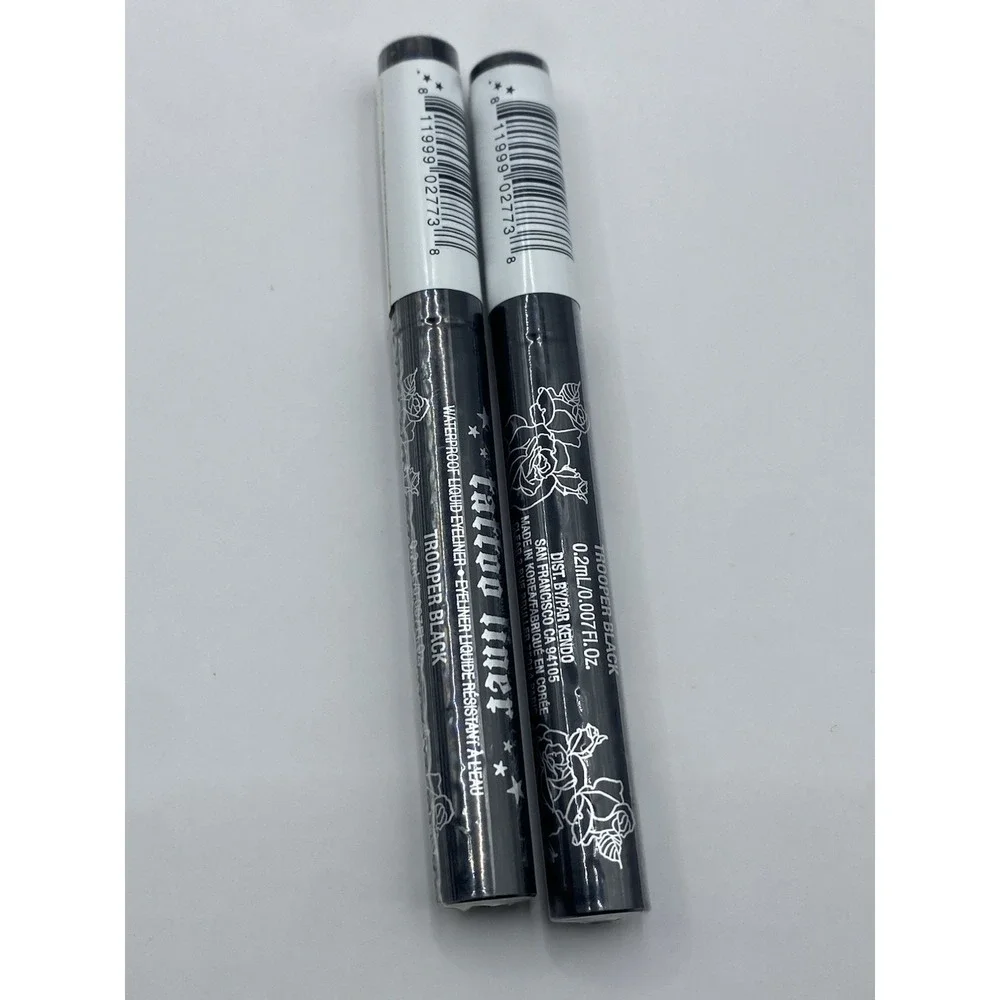 2x Mini KVD Tattoo Liner Liquid Eyeliner Trooper Black 0.007 Fl.oz New/Sealed